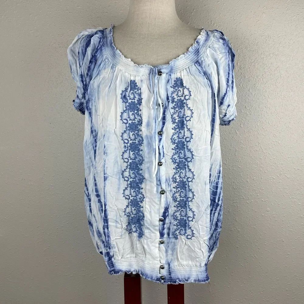 Fever Button Down Tunic Top Size XL EUC
